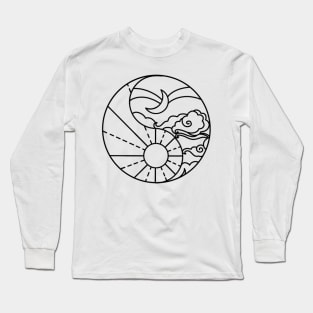 Monochrome YingYang Sun/Moon Long Sleeve T-Shirt